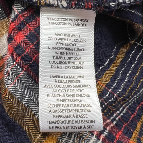 Twelve-O-Two Plaid Button Down Top size Small Blue Multi Studded Hi/Low - Picture 12 of 12